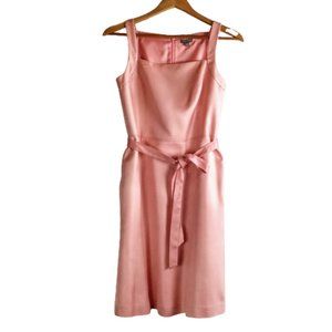 Vintage Ann Taylor Pink Silk Sleeveless Belted Dress NWT